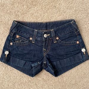 True Religion denim cuffed shorts